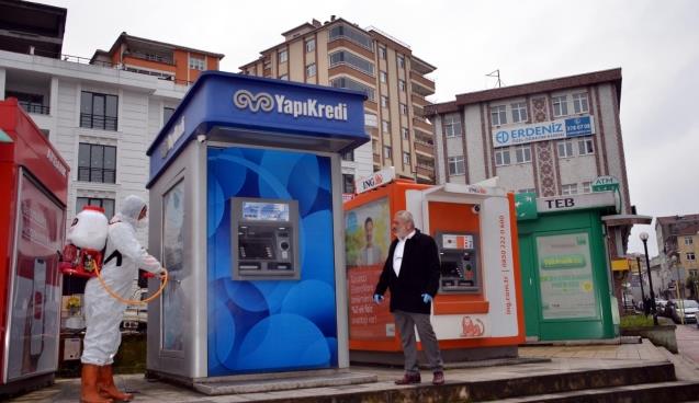 ATM’ler düzenli olarak dezenfekte ediliyor…
