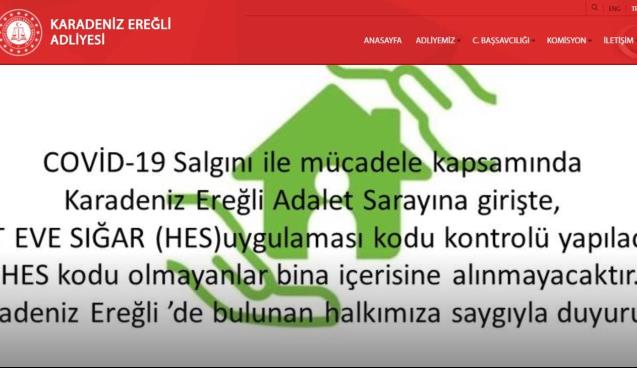 Hes kodu olmayan adliyeye giremez