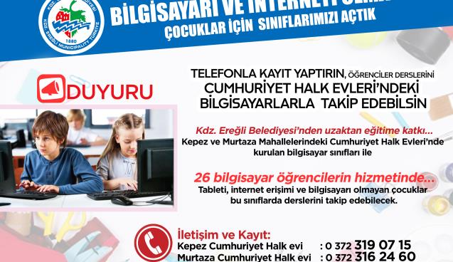 KDZ. EREĞLİ BELEDİYESİ’NDEN UZAKTAN EĞİTİME KATKI