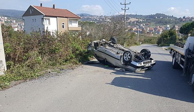 Freni patladı, takla attı…