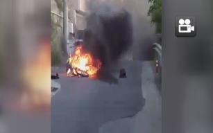 Sahibinin gözü önünde alev alev yandı…