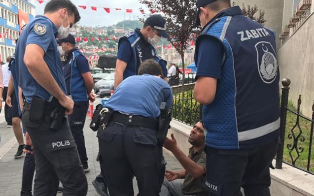 DİLENCİLİK YAPAN ŞAHIS GÖZALTINA ALINDI
