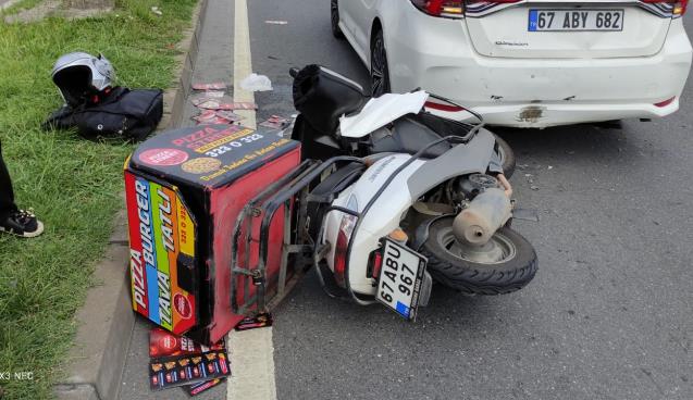 Motosiklet ten düştü.