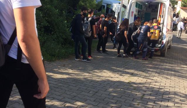 7 öğrenci yaralandı.