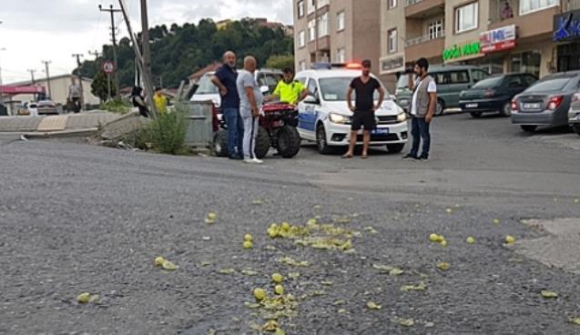 Üzümleri yola savruldu, kendisi ağır yaralandı...
