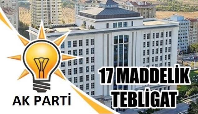 Ak Parti'den belediyelere 17 maddelik tebligat!..