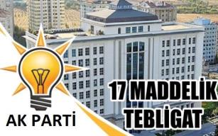 Ak Parti'den belediyelere 17 maddelik tebligat!..