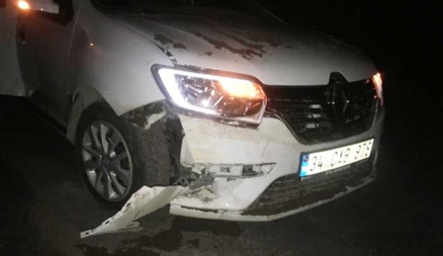 KAZA;YOL KENARINA YIKILAN ÇAKILA ÇARPTI , 1 YARALI...