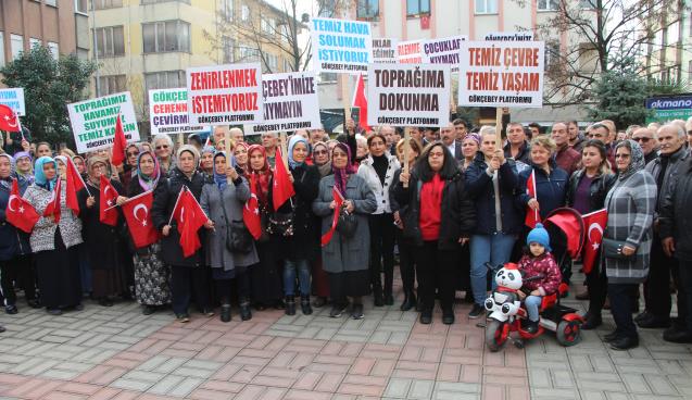 Gökçebey’de katı atık tesisine tepki yürüyüşü