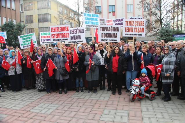 Gökçebey’de katı atık tesisine tepki yürüyüşü