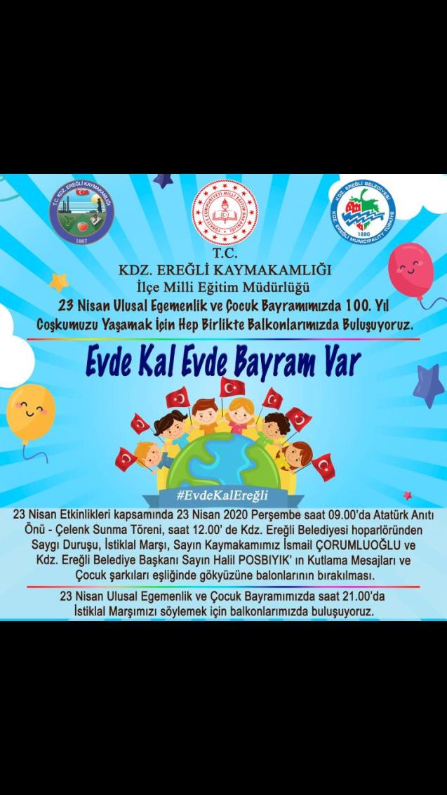 “23 Nisan Ulusal Egemenlik ve Çocuk Bayramı” Mesajı