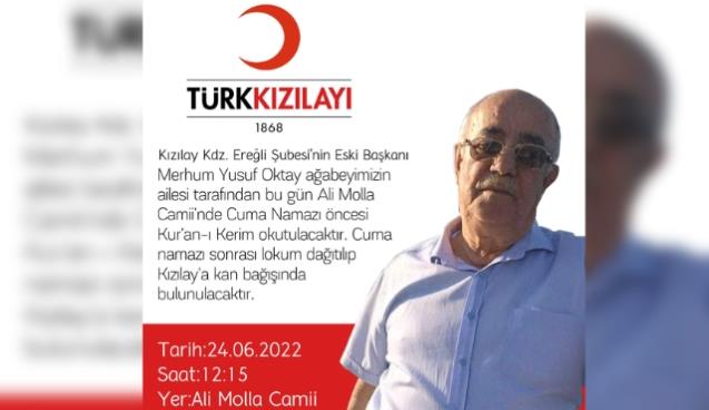 Merhum Yusuf Oktay anısına kan bağışı kampanyası...