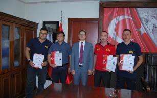 İtfaiye personeline başarı belgesi