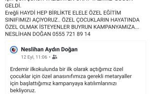“Özel çocukların hayatında özel olmak isteyenler…”