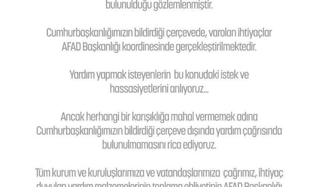 Karabük Valiliği’nden Elazığ için yardım duyurusu