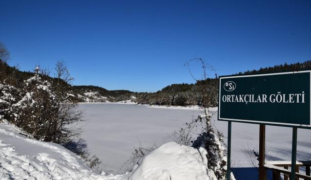 Eflani’de göletler dondu