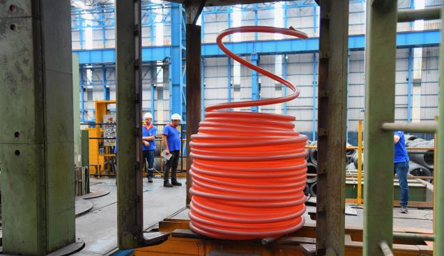 KARDEMİR’de Türkiye’nin en kalın kangalı üretildi 