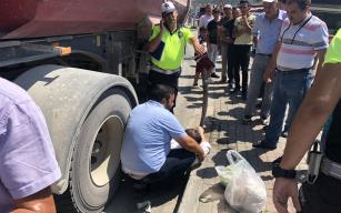 Tır yayaya çarptı: 1 yaralı 