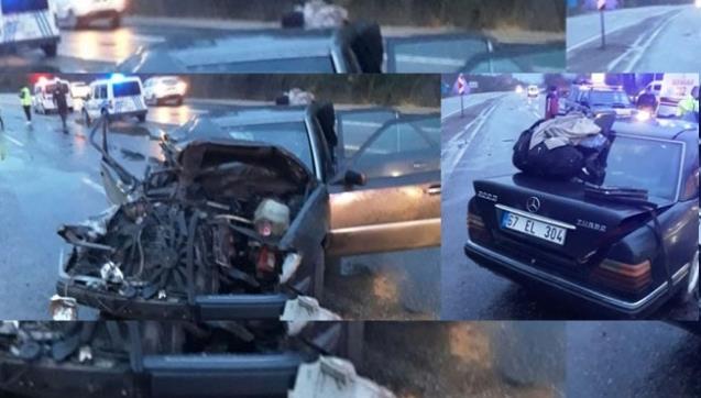 Otomobil kamyona çarptı… Yaralılar var!..