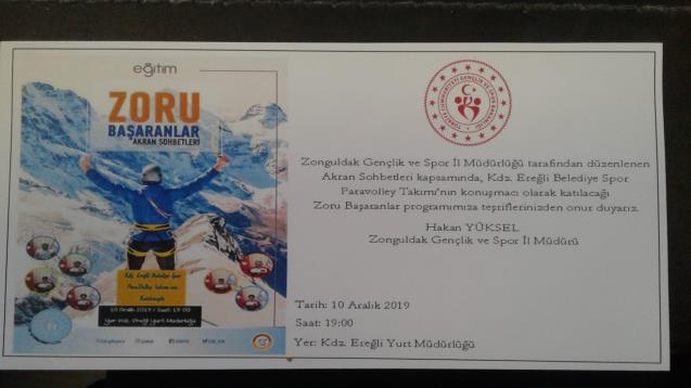 Zonguldak gençlik ve Spor İl müdürlüğü tarafından düzenlenen